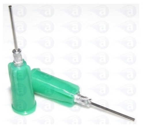TS21-1/2 Needle Luer Lock Tip 21 Gauge Green Techcon