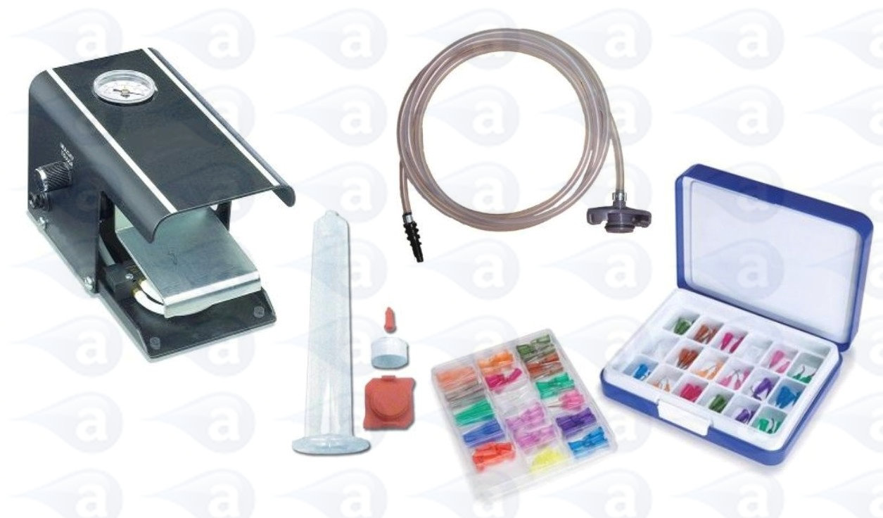 Supplied with (1) 3cc syringe adapter assembly with 6ft long air hose